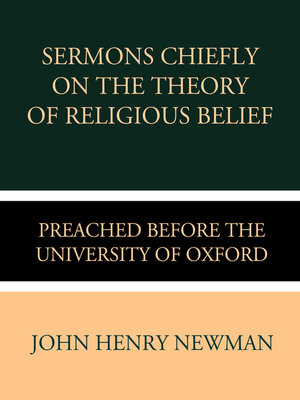 cover image of Sermons Chiefly on the Theory of Religious Belief